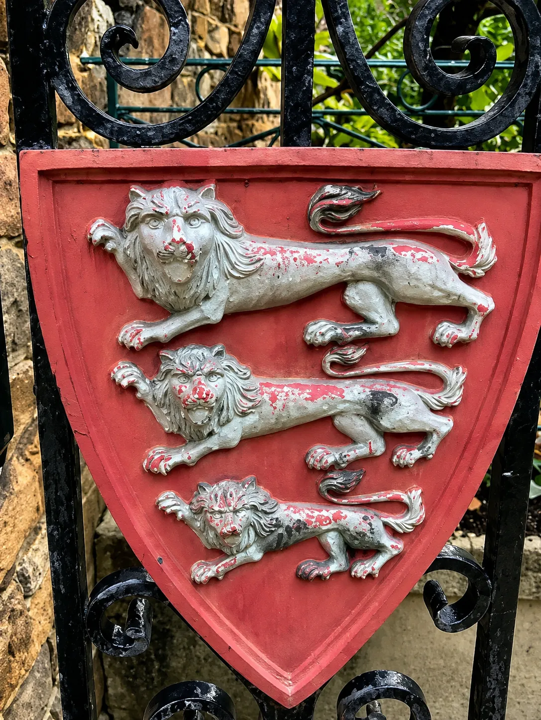 Jersey crest on a gate