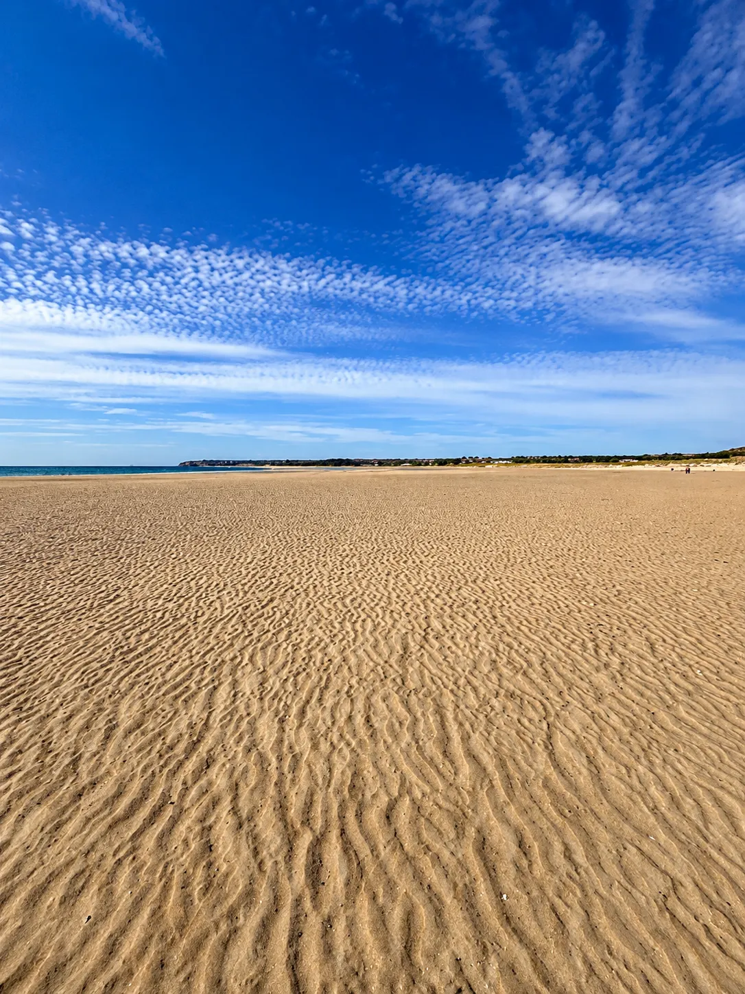 Wide sandy beach in Jersey